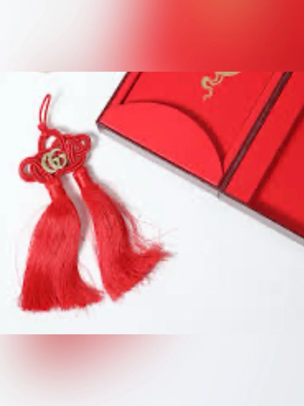 Gucci Red Double G Tassel Charm - NIB